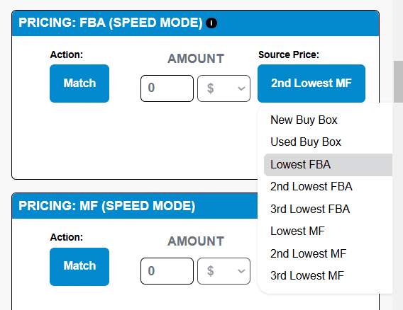 Reprice by Amazon product category